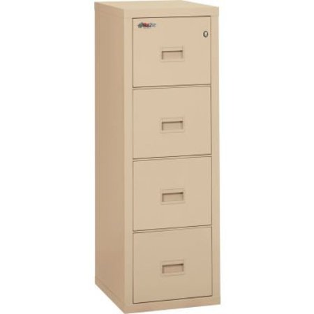 FIRE KING Fireking Fireproof 4 Drawer Vertical File Cabinet Legal-Letter 17-3/4"Wx22-1/8"Dx52-3/4"H Parchment 4R1822-CPA